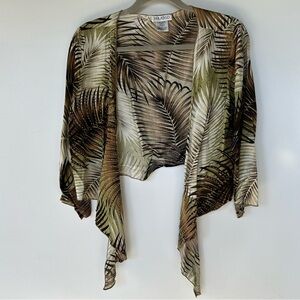 Paradiso Leaf Print Tie Front Top